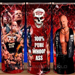 Stone Cold Steve Austin Wrestling Champion Legend  Cup Mug Tumbler 20oz